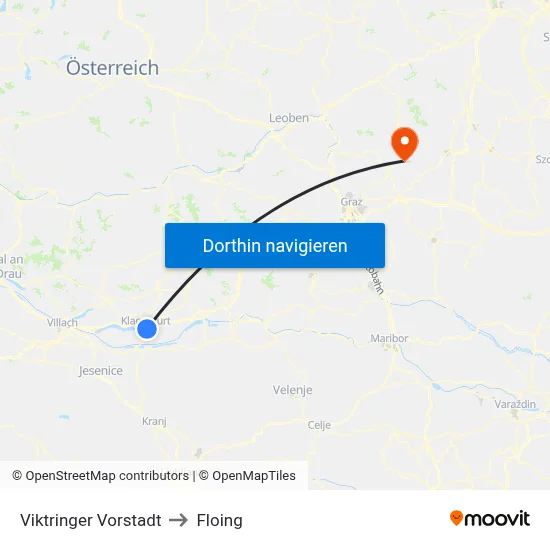 Viktringer Vorstadt to Floing map