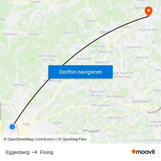 Eggenberg to Floing map