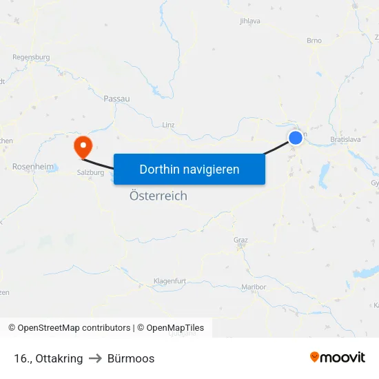 16., Ottakring to Bürmoos map