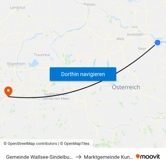 Gemeinde Wallsee-Sindelburg to Marktgemeinde Kundl map