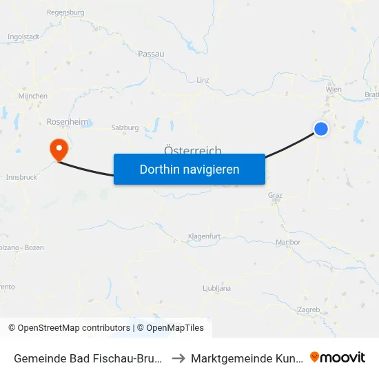 Gemeinde Bad Fischau-Brunn to Marktgemeinde Kundl map