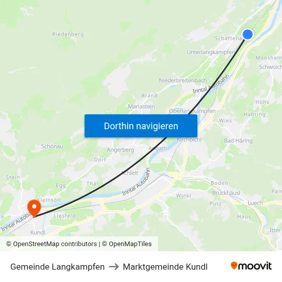 Gemeinde Langkampfen to Marktgemeinde Kundl map