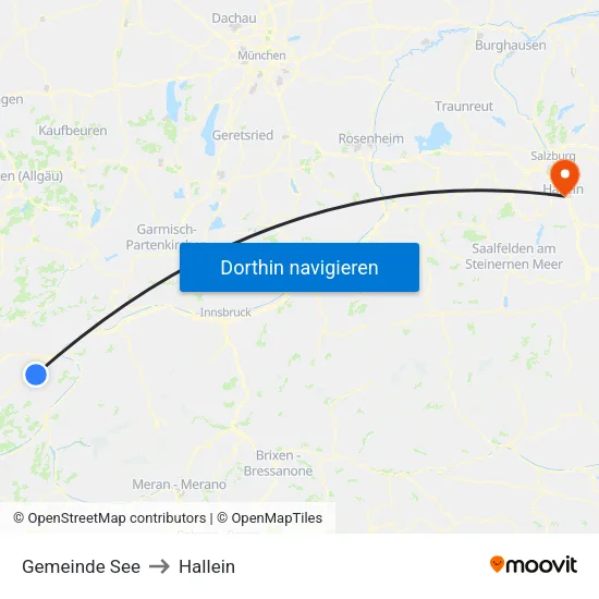 Gemeinde See to Hallein map