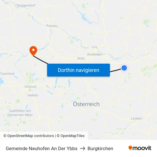 Gemeinde Neuhofen An Der Ybbs to Burgkirchen map