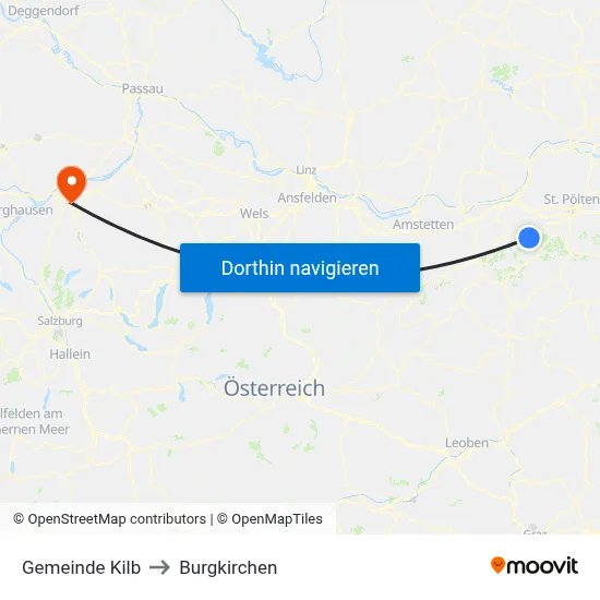Gemeinde Kilb to Burgkirchen map