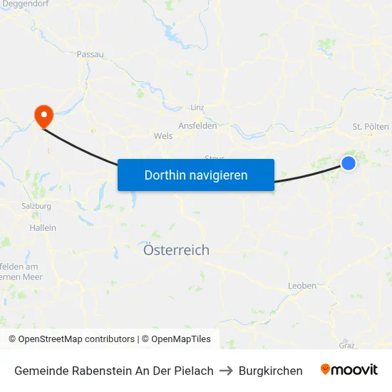 Gemeinde Rabenstein An Der Pielach to Burgkirchen map