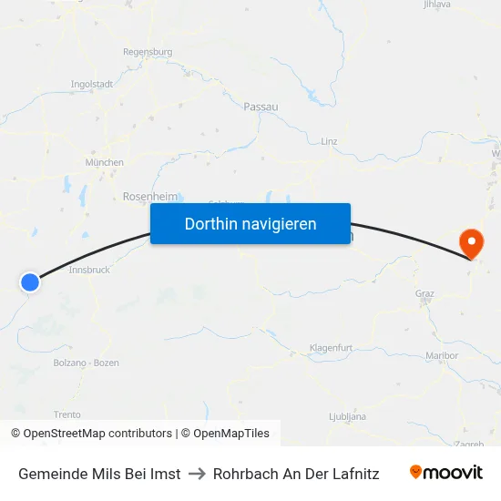 Gemeinde Mils Bei Imst to Rohrbach An Der Lafnitz map