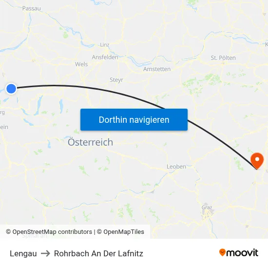 Lengau to Rohrbach An Der Lafnitz map