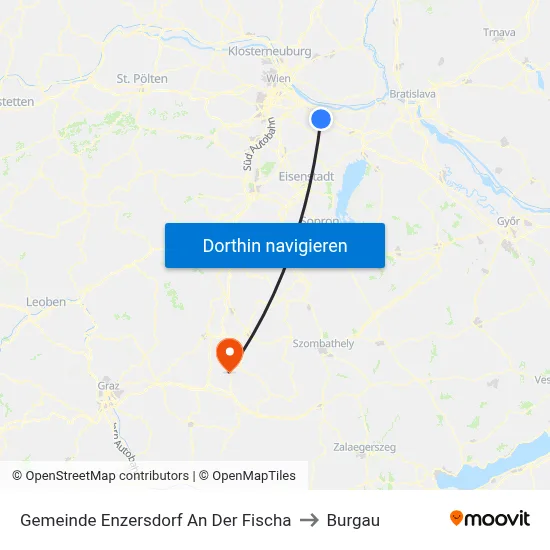 Gemeinde Enzersdorf An Der Fischa to Burgau map