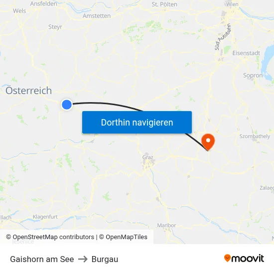 Gaishorn am See to Burgau map