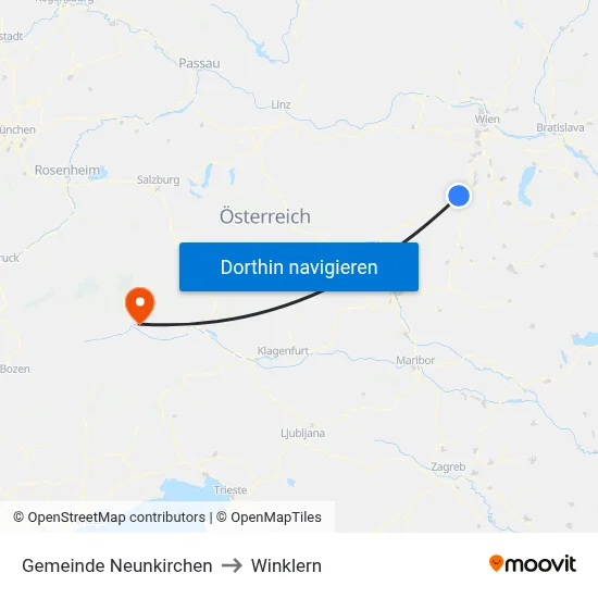 Gemeinde Neunkirchen to Winklern map