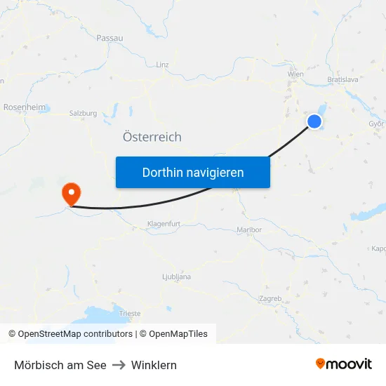 Mörbisch am See to Winklern map