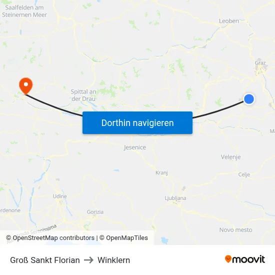 Groß Sankt Florian to Winklern map