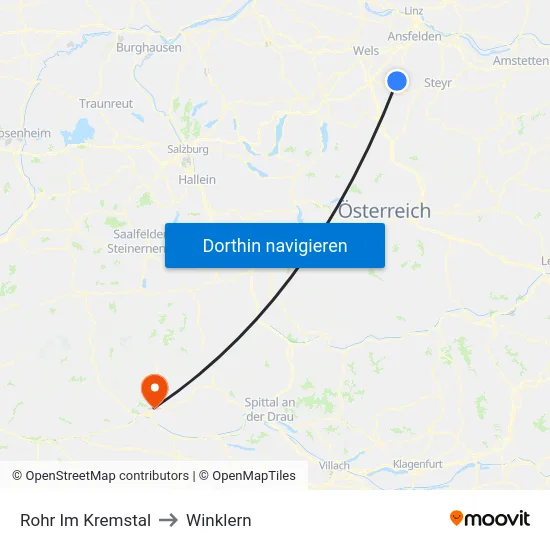Rohr Im Kremstal to Winklern map