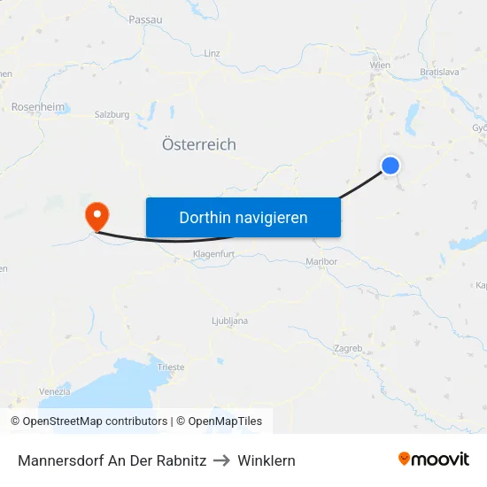 Mannersdorf An Der Rabnitz to Winklern map