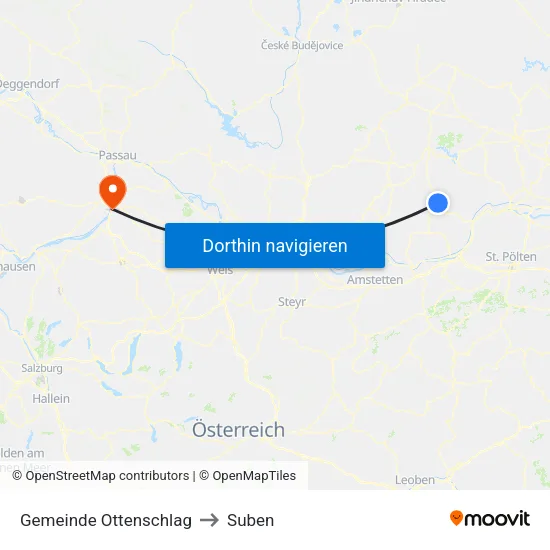 Gemeinde Ottenschlag to Suben map
