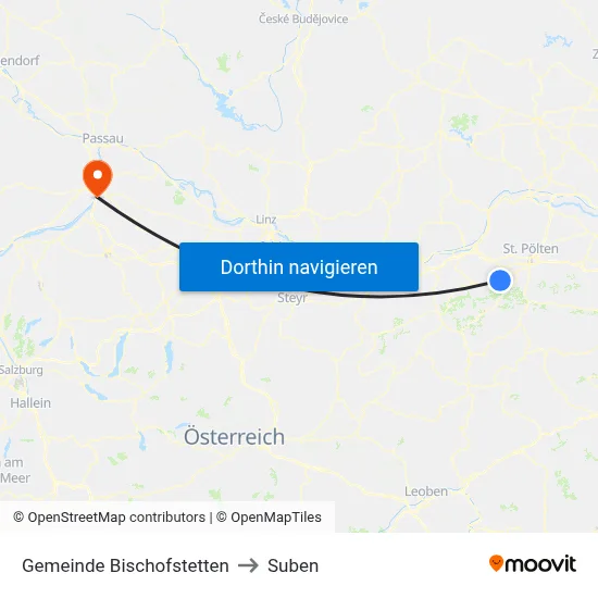 Gemeinde Bischofstetten to Suben map