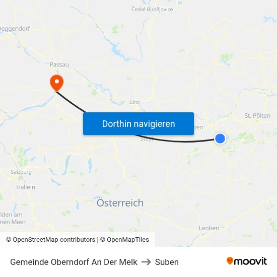 Gemeinde Oberndorf An Der Melk to Suben map