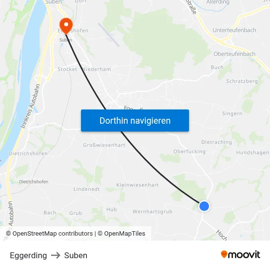 Eggerding to Suben map