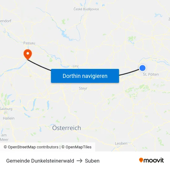 Gemeinde Dunkelsteinerwald to Suben map