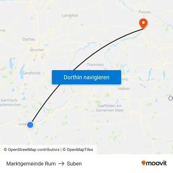 Marktgemeinde Rum to Suben map