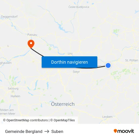 Gemeinde Bergland to Suben map