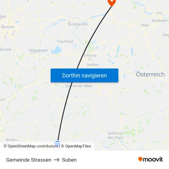 Gemeinde Strassen to Suben map