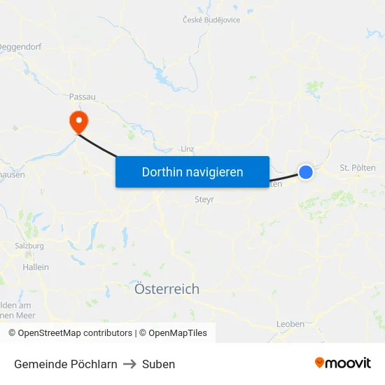 Gemeinde Pöchlarn to Suben map