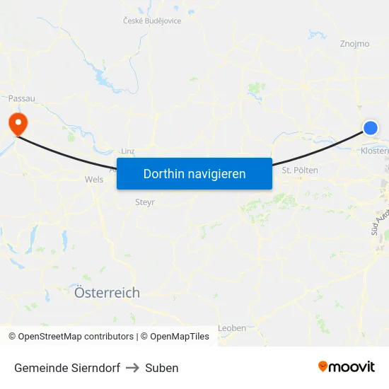 Gemeinde Sierndorf to Suben map