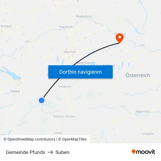 Gemeinde Pfunds to Suben map