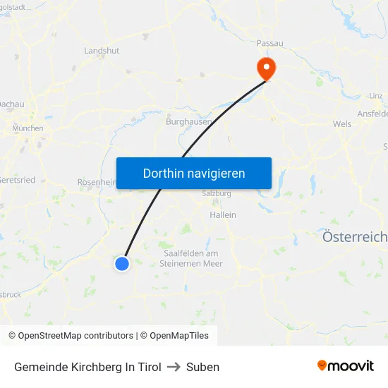 Gemeinde Kirchberg In Tirol to Suben map