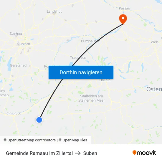 Gemeinde Ramsau Im Zillertal to Suben map