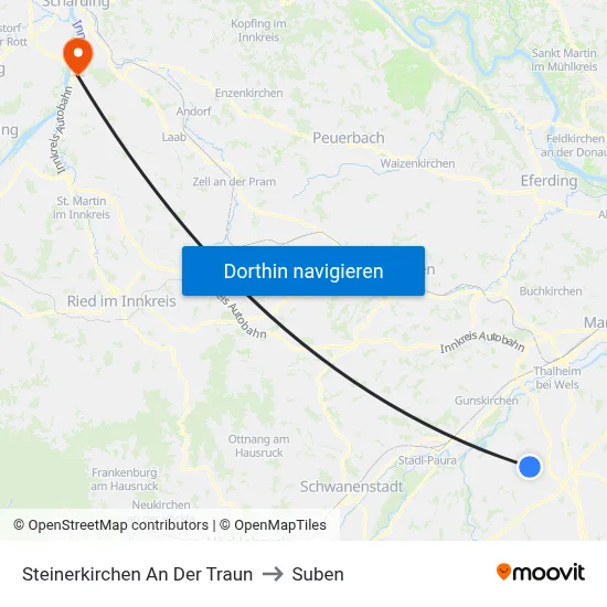 Steinerkirchen An Der Traun to Suben map