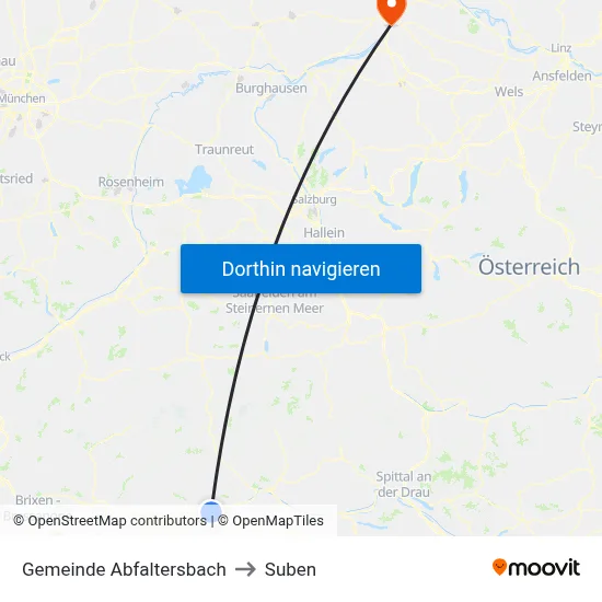 Gemeinde Abfaltersbach to Suben map