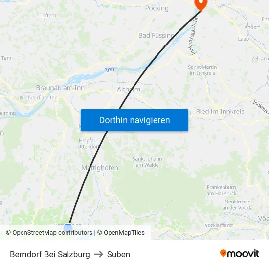 Berndorf Bei Salzburg to Suben map