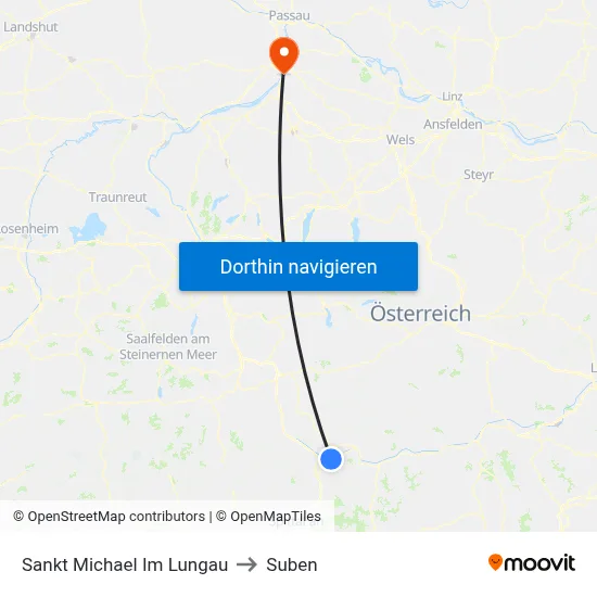 Sankt Michael Im Lungau to Suben map