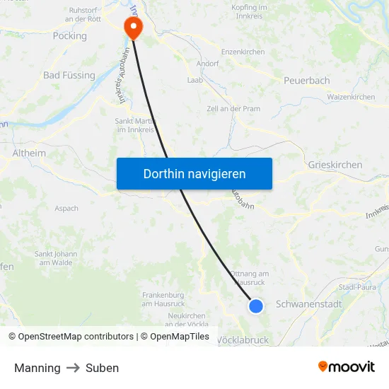 Manning to Suben map