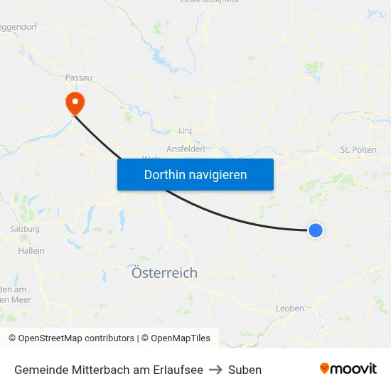 Gemeinde Mitterbach am Erlaufsee to Suben map