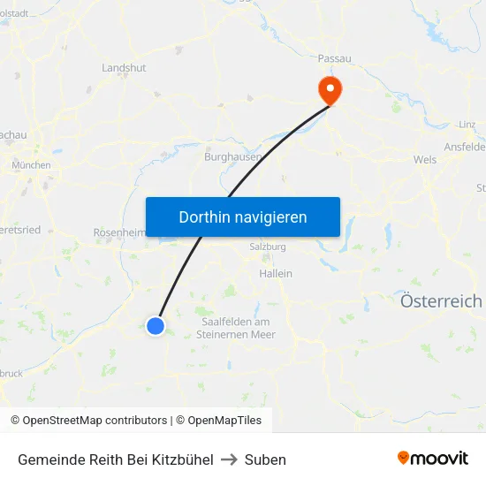 Gemeinde Reith Bei Kitzbühel to Suben map