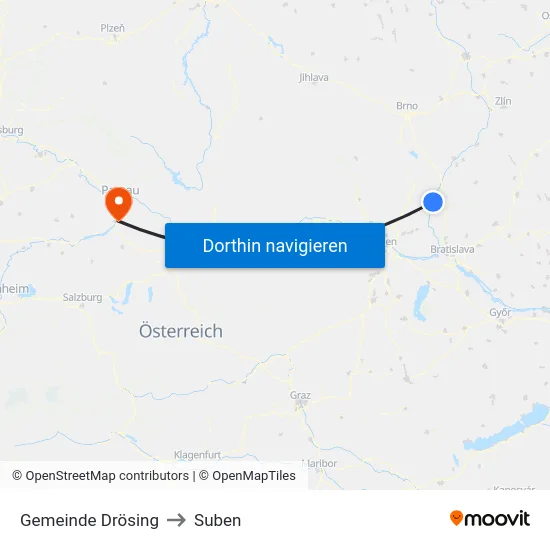 Gemeinde Drösing to Suben map