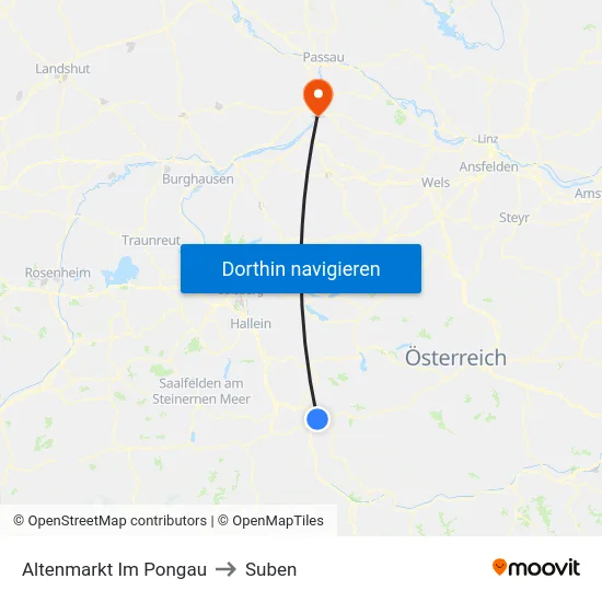 Altenmarkt Im Pongau to Suben map