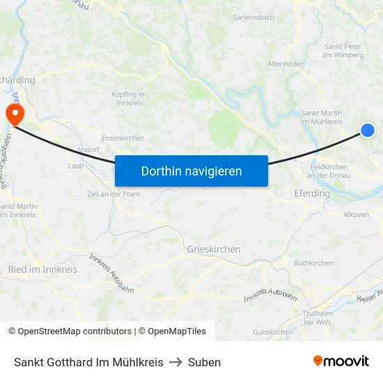 Sankt Gotthard Im Mühlkreis to Suben map