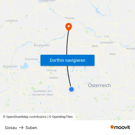 Gosau to Suben map