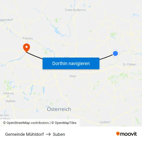 Gemeinde Mühldorf to Suben map