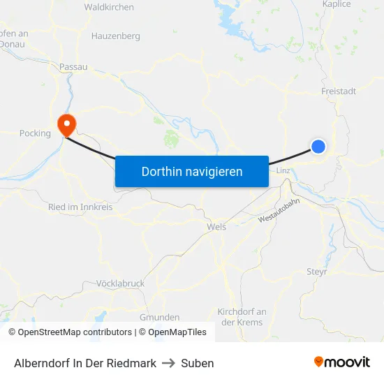 Alberndorf In Der Riedmark to Suben map