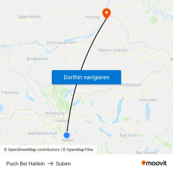 Puch Bei Hallein to Suben map