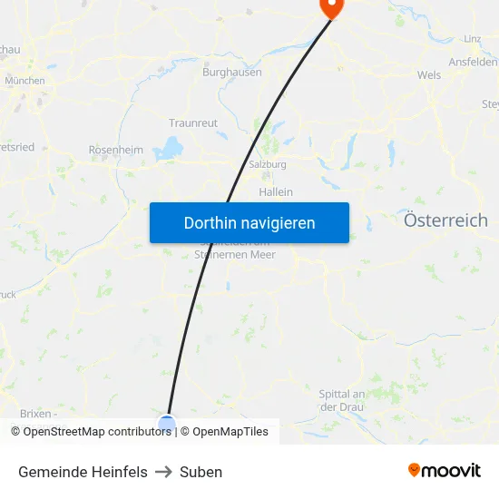 Gemeinde Heinfels to Suben map