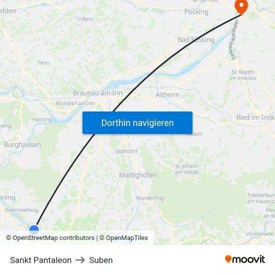 Sankt Pantaleon to Suben map