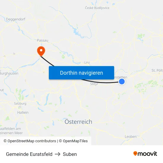 Gemeinde Euratsfeld to Suben map