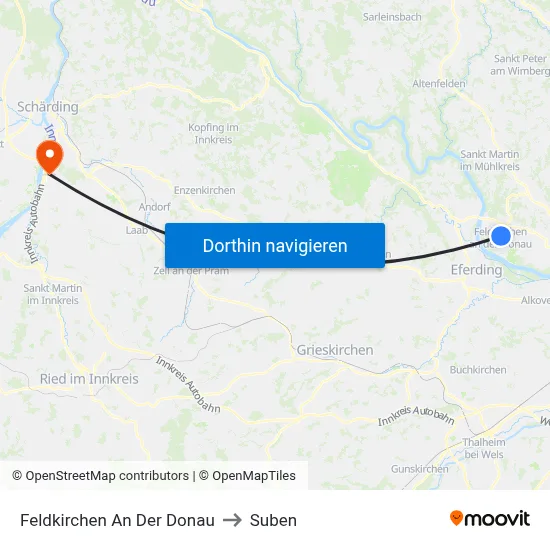 Feldkirchen An Der Donau to Suben map